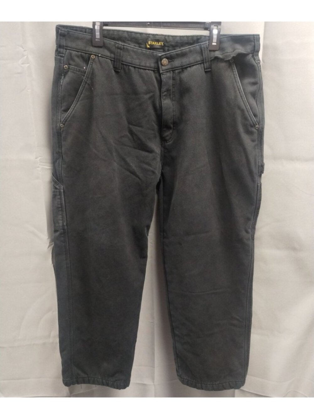 Stanley Mens Black Pants Jeans Straight Leg 38 30 SKU 3177